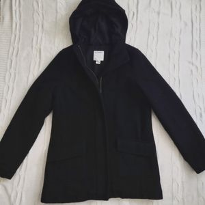 Old Navy Classic Black Wool Coat with Hood Sz. S